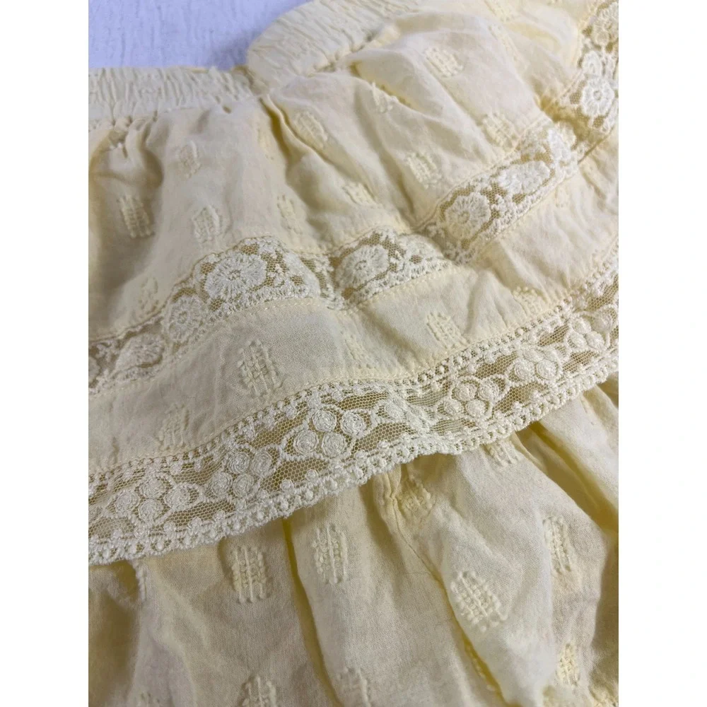 2- Altar'd State Raleigh Layered Lace Shorts Womens XS Denim Mini Academia Boho‎ - Picture 10 of 14